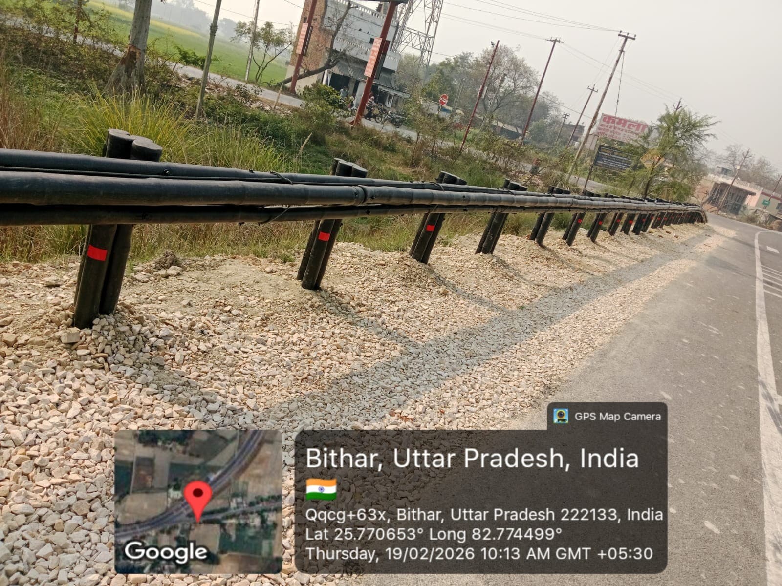 Bamboo crash barrier installation 1