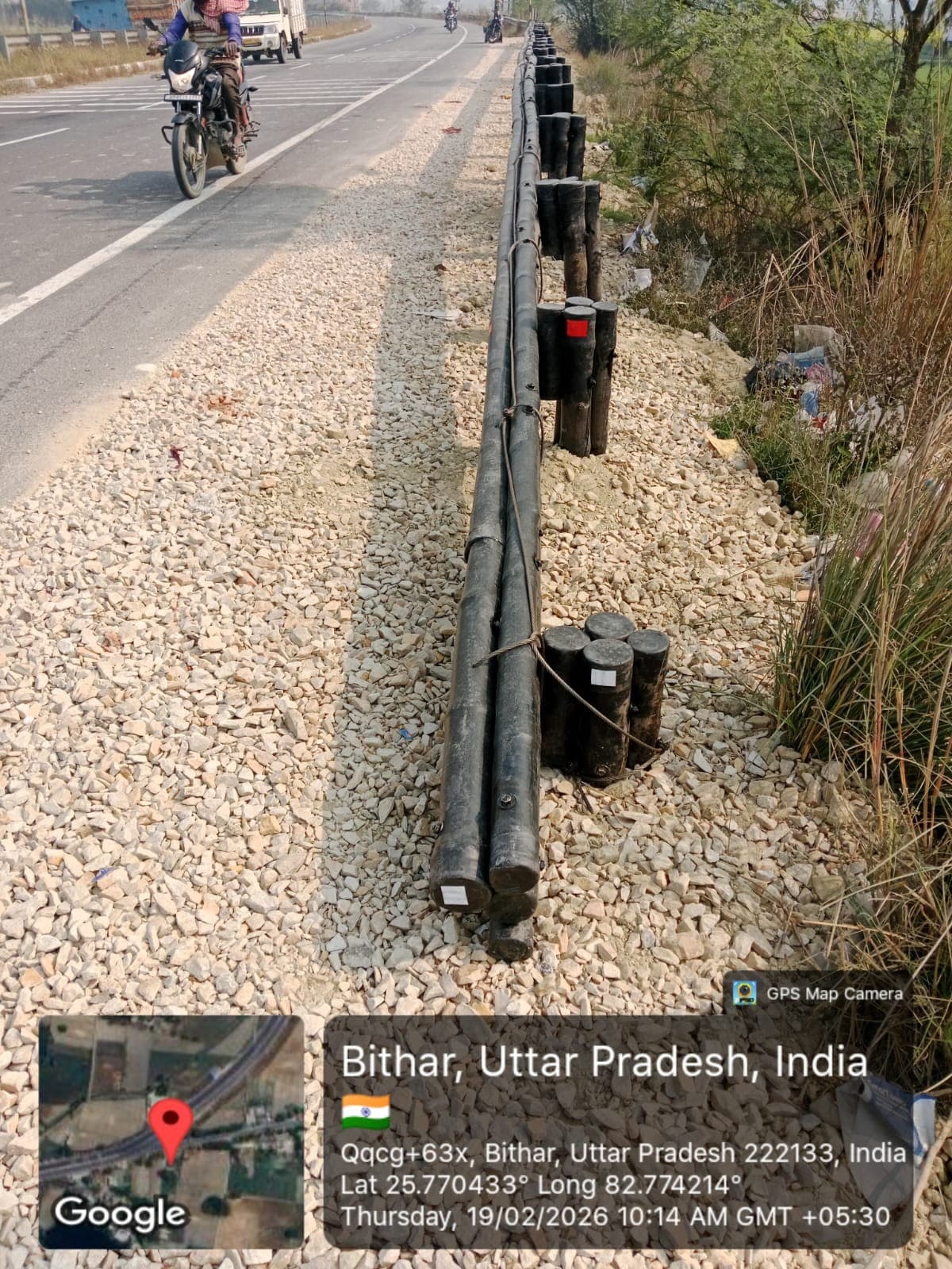 Bamboo crash barrier installation 3
