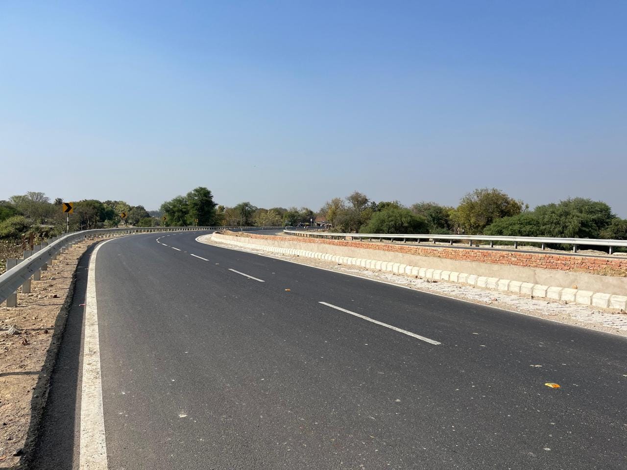 Night highway construction